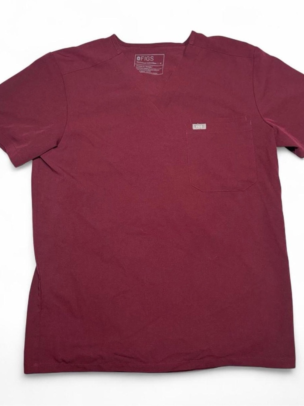Figs Women’s Technical Collection Short Sleeve Scrub Top w/ Pocket V Neck